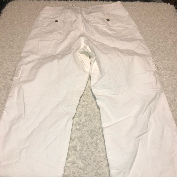 LL Bean Favorite Fit Womens White Cotton Spandex Size 12 Stretch Drawstring Pant - Picture 9 of 10